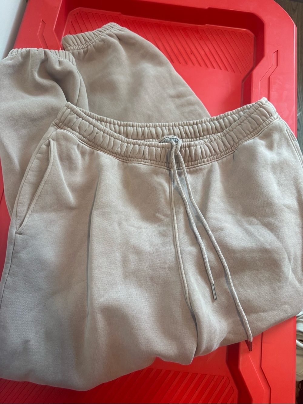 Abercrombie & Fitch Sunday Beige Drawstring sweatpants